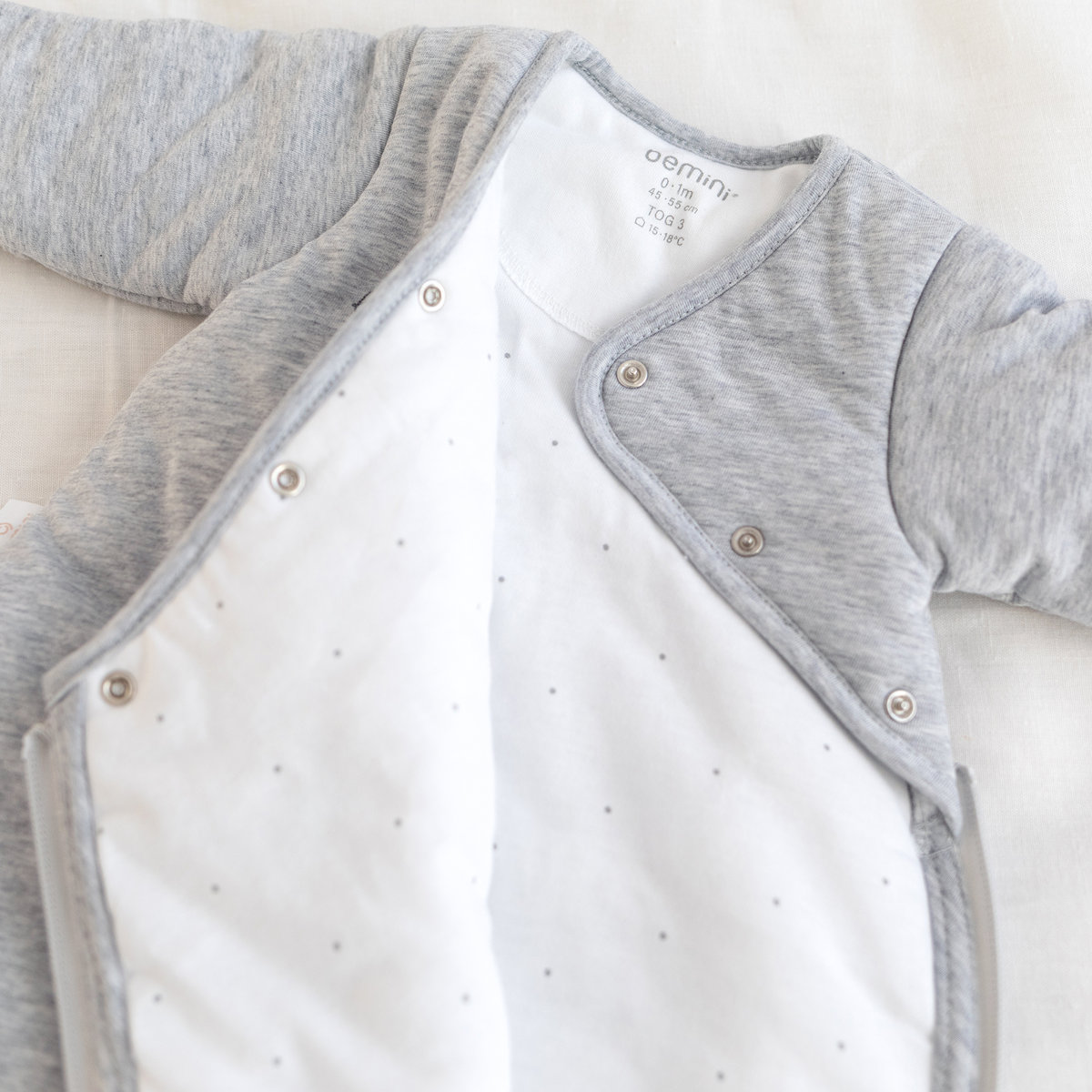 Gigoteuse avec moufles hiver - TOG 2.5 Cocon moelleux mix grey, BEMINI