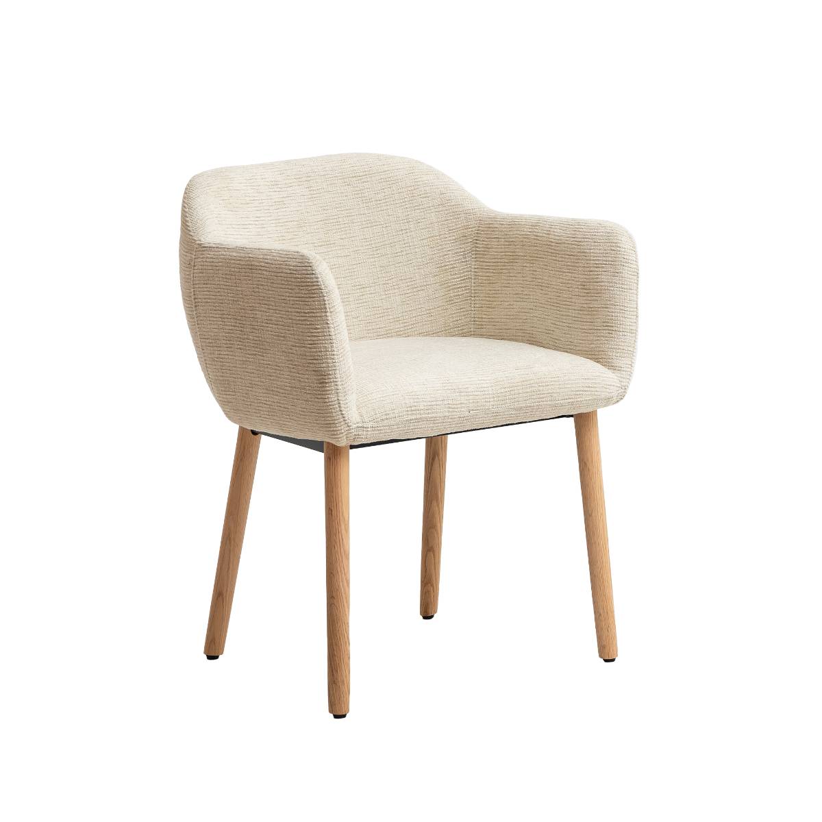 Lot de 2 chaises en tissu et bois SOLÈNE beige, MADE IN MEUBLES