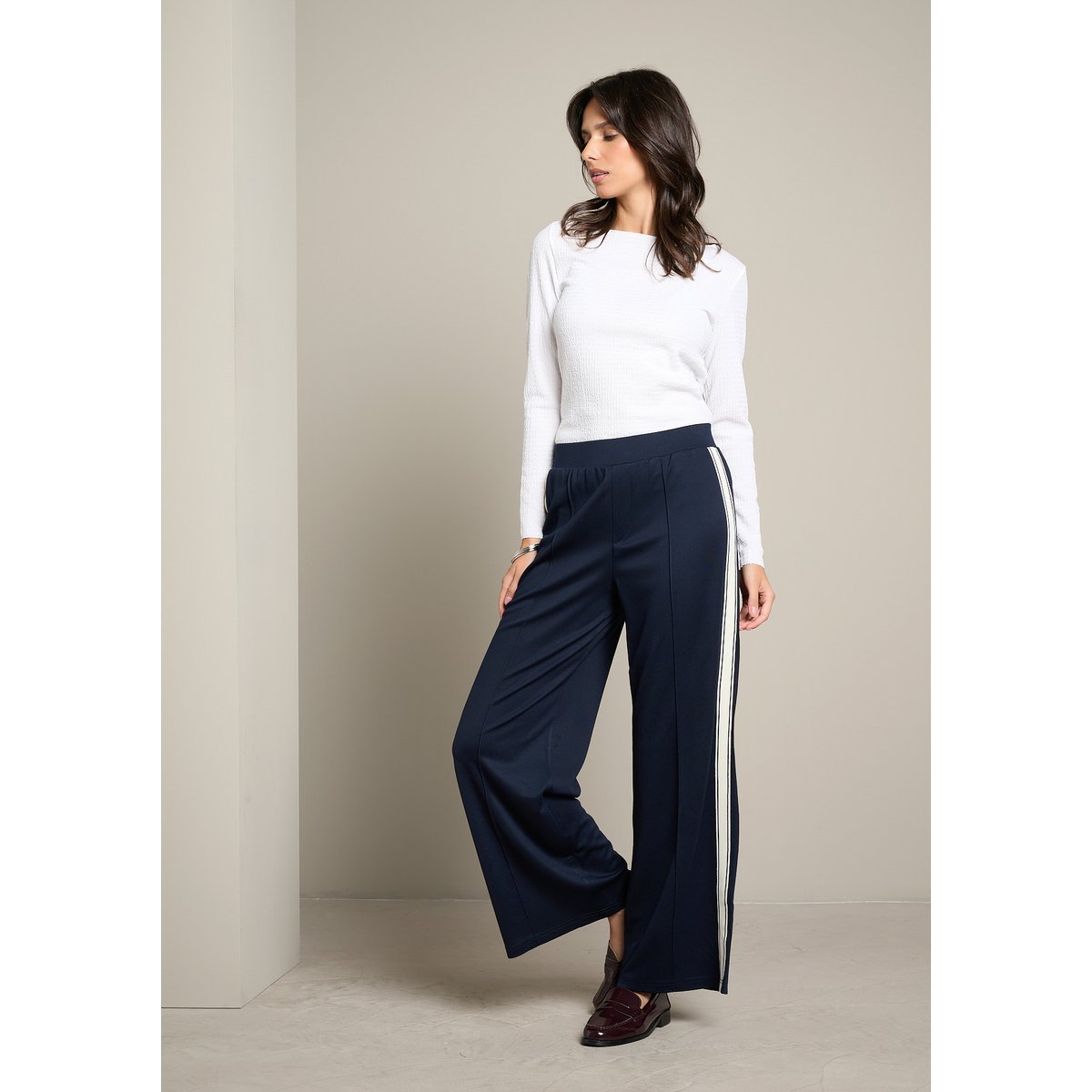 Top texturé manches longues blanc, LOLALIZA