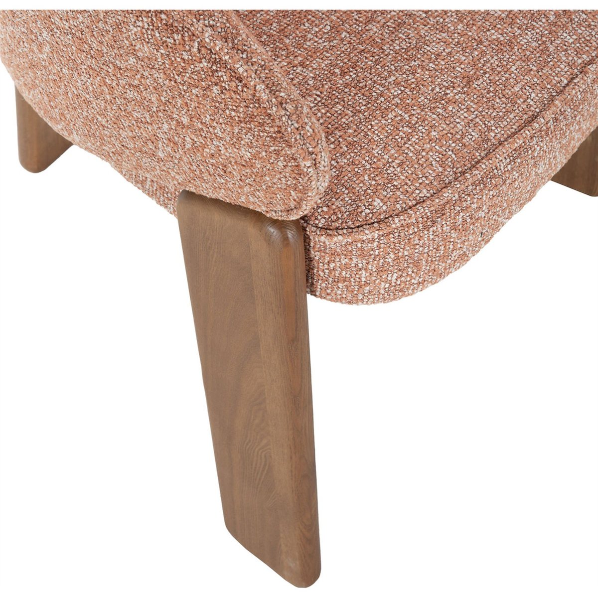Chaise en frêne et tissu tissé main noyer, brique, RECOLLECTION