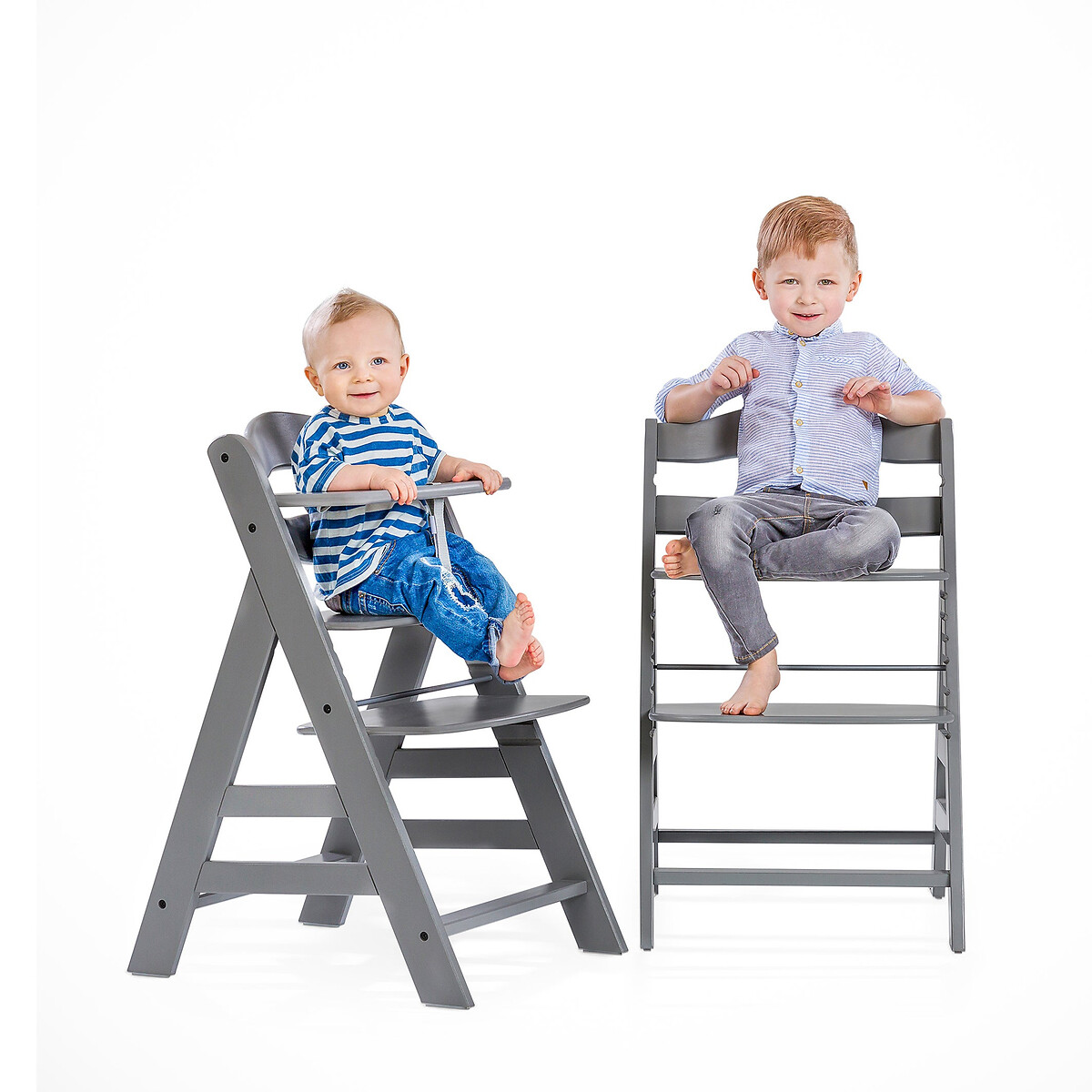 Alpha + Wooden Highchair - Grey grey, HAUCK