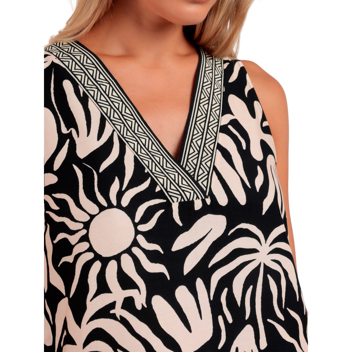 Robe estivale sans manches Sun Summer noir, ADMAS