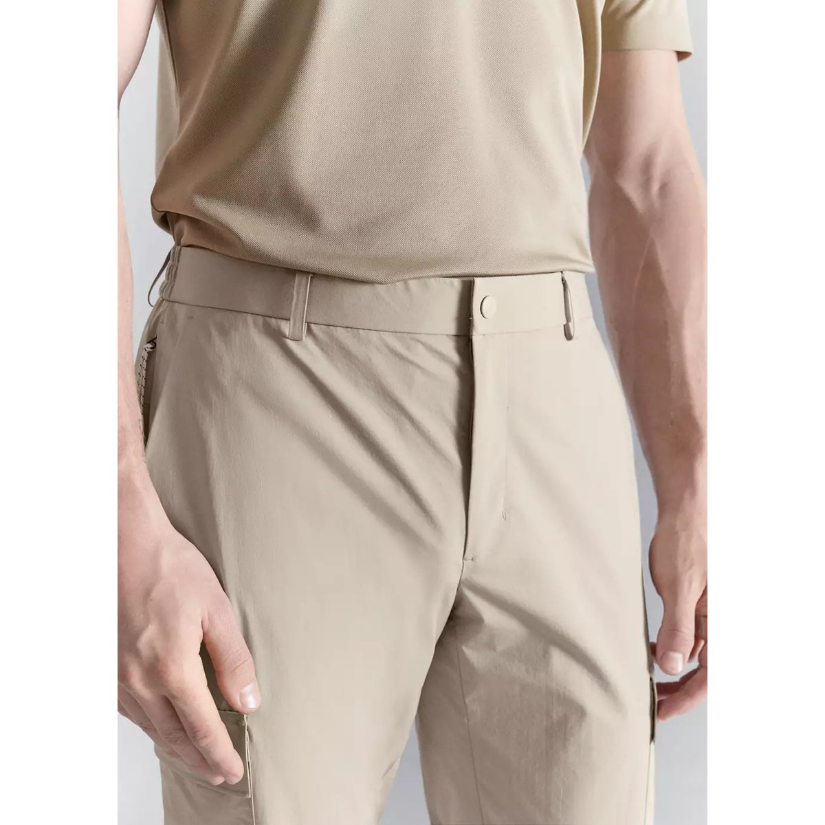 Pantalon cargo slim-fit comfort stretch beige, MANGO MAN