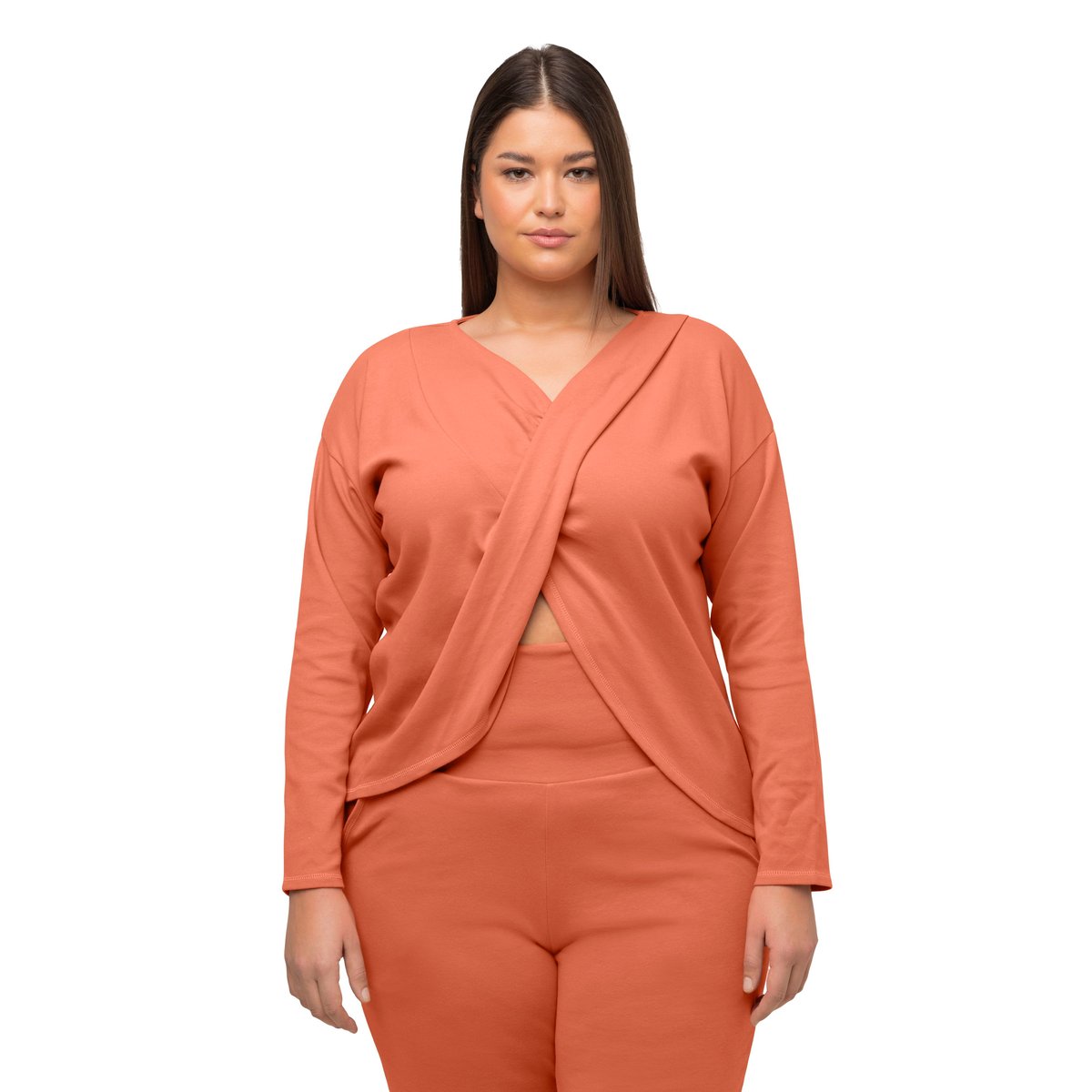 T-shirt de yoga drapé corail, ULLA POPKEN