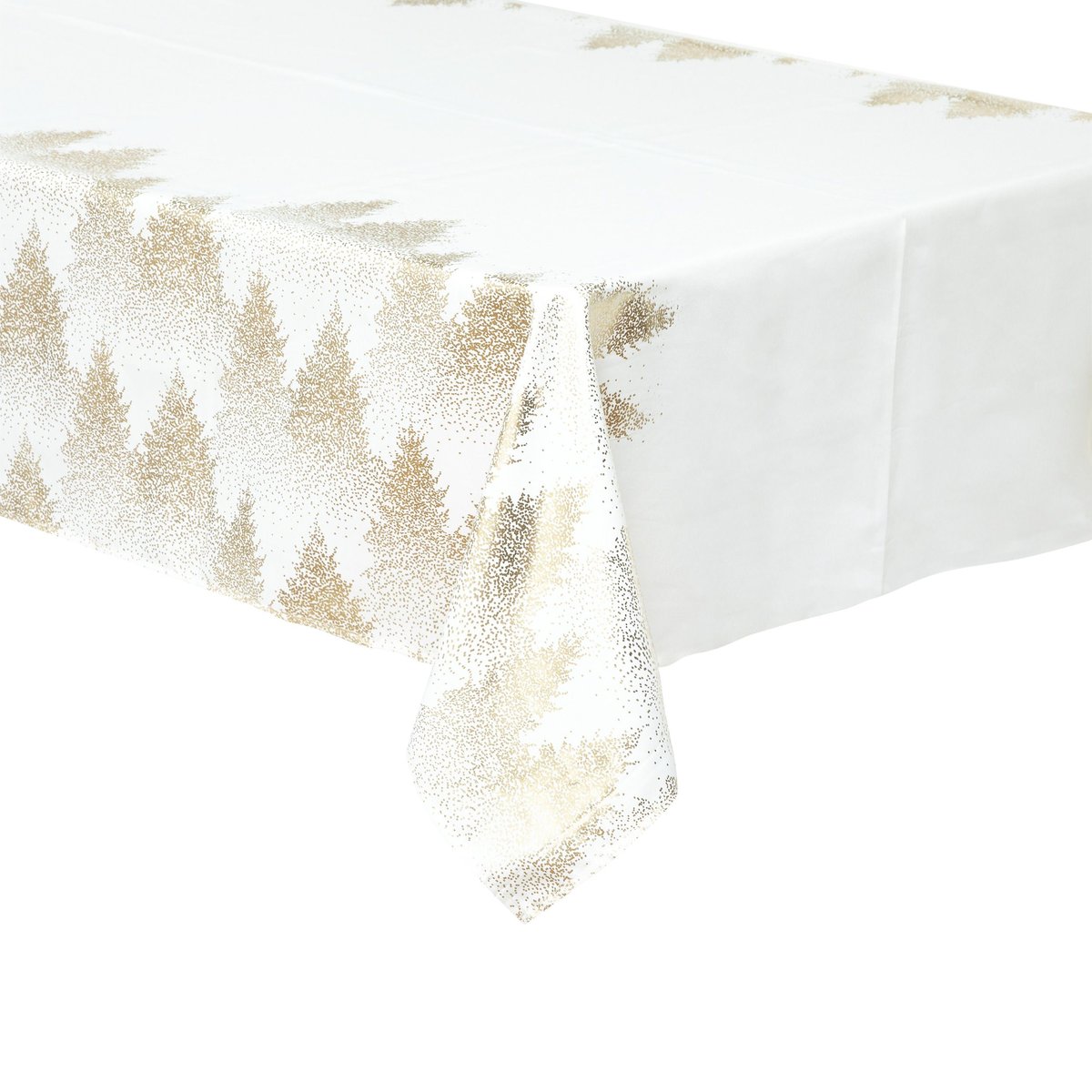 Nappe de Noël rectangulaire imprimée sapins blanc, ATMOSPHERA