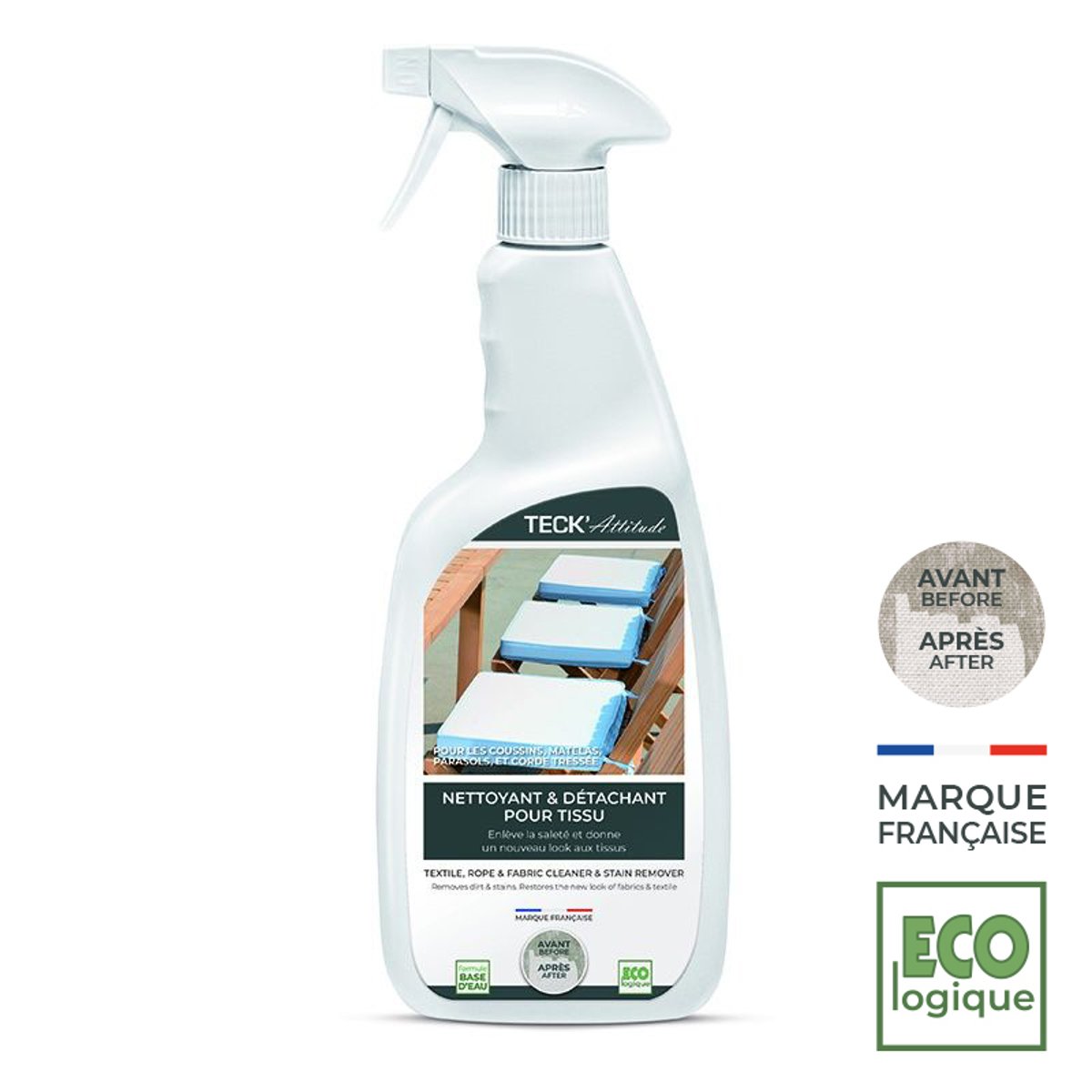 Nettoyant pour tissus 750 ml couleur unique, TECK ATTITUDE