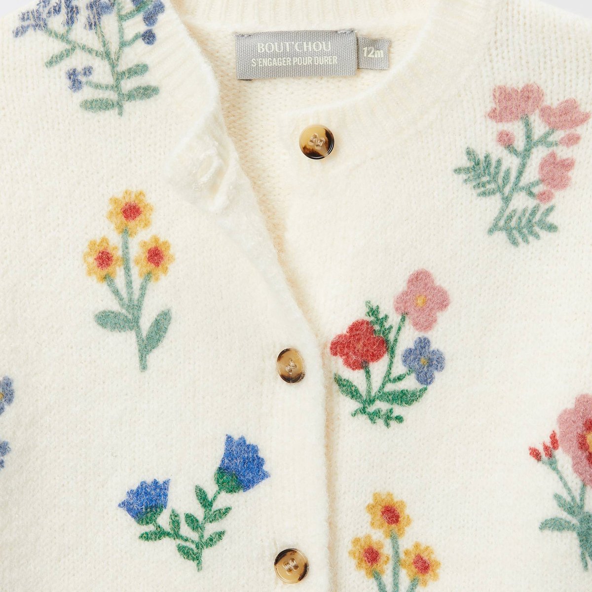 Cardigan tricot imprimé naturel, BOUT'CHOU