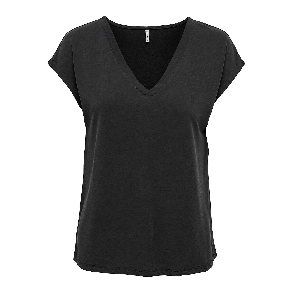 T-shirt met korte mouwen en V-hals zwart, ONLY