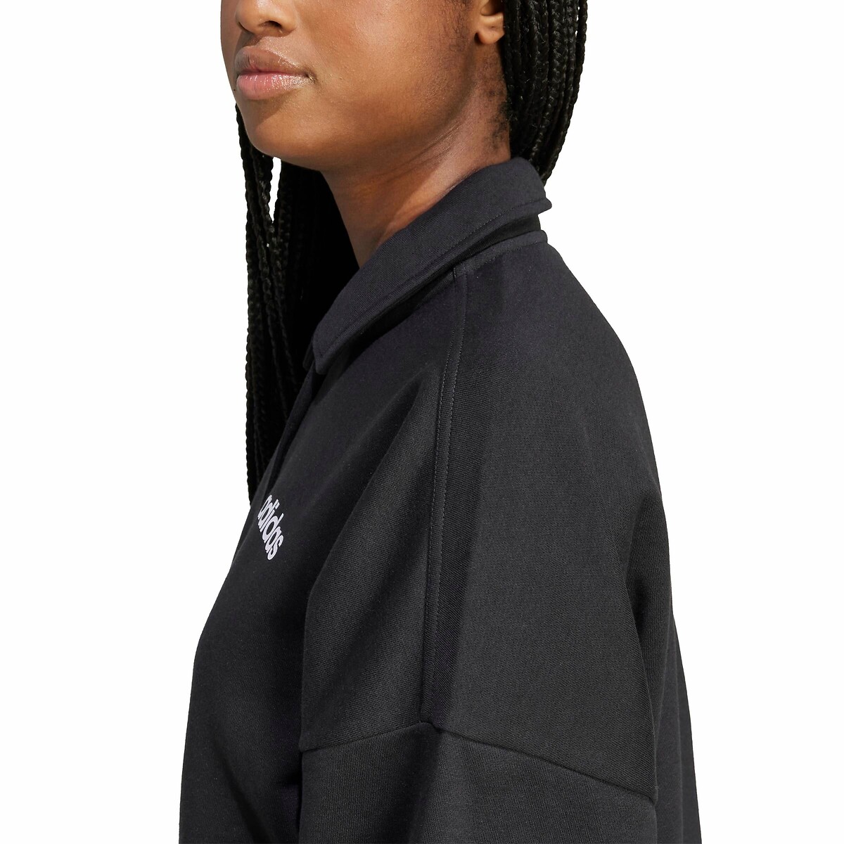 Sweat col polo Essentials Linear noir, ADIDAS SPORTSWEAR