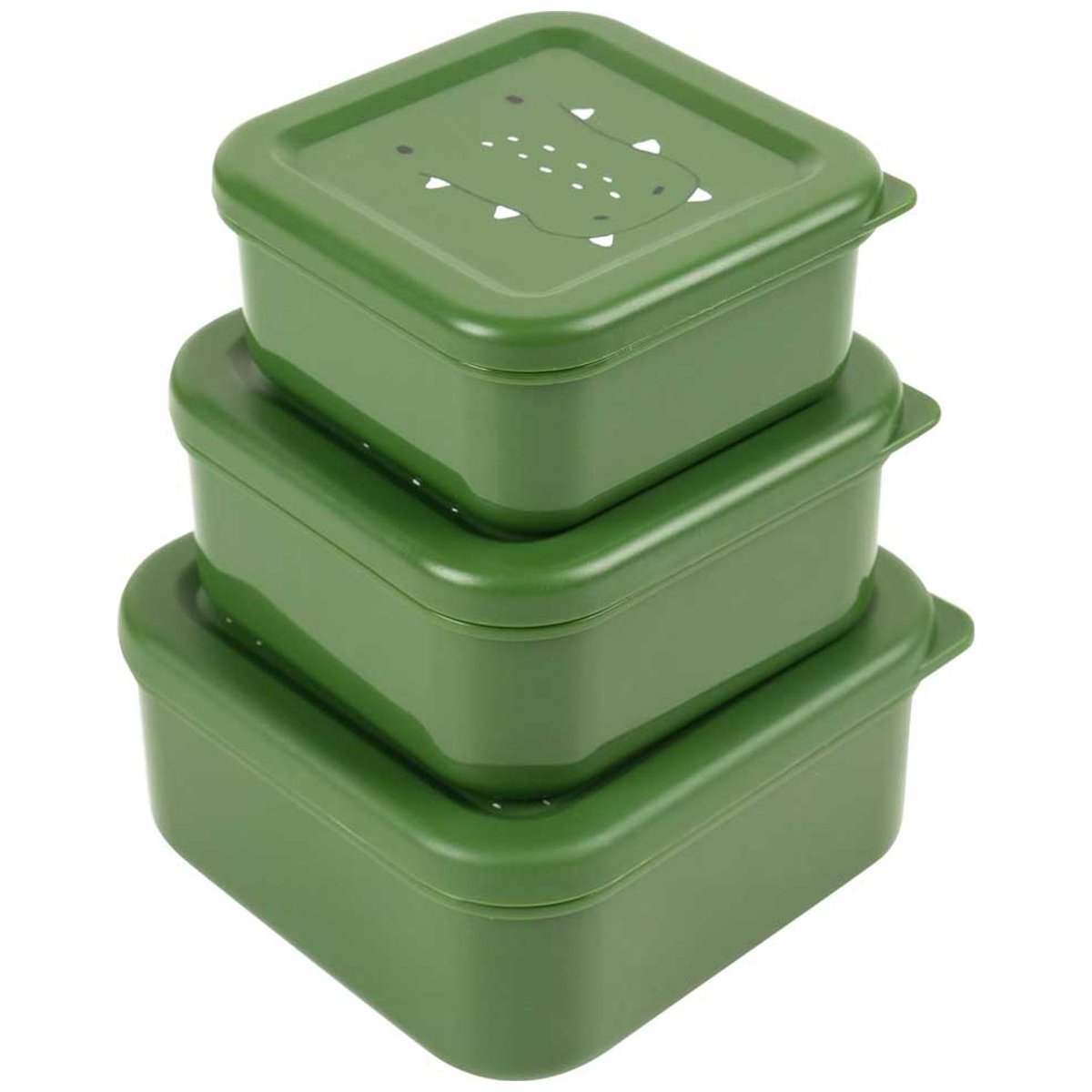 Lot de 3 boîtes à goûter vert, blanc, noir, TRIXIE