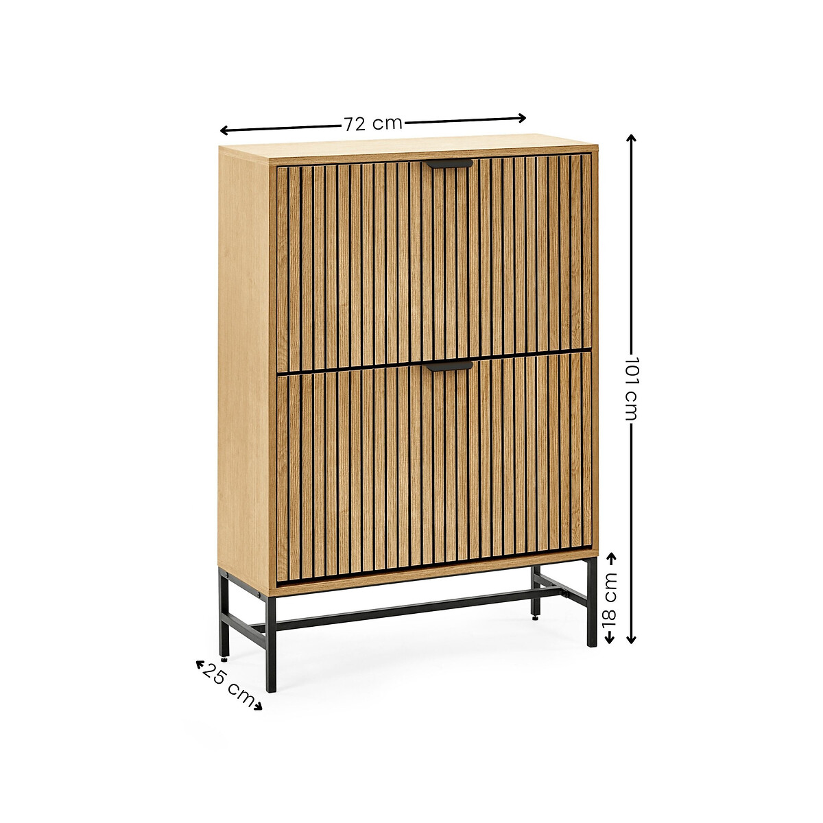 Sira 2 Drop-Down Doors Shoe Cabinet natural oak, SO'HOME