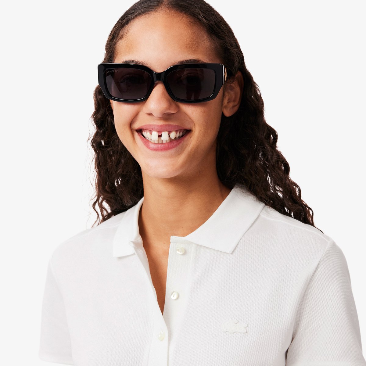 Polo L.12.D slim fit en mini piqué stretch blanc-001, LACOSTE