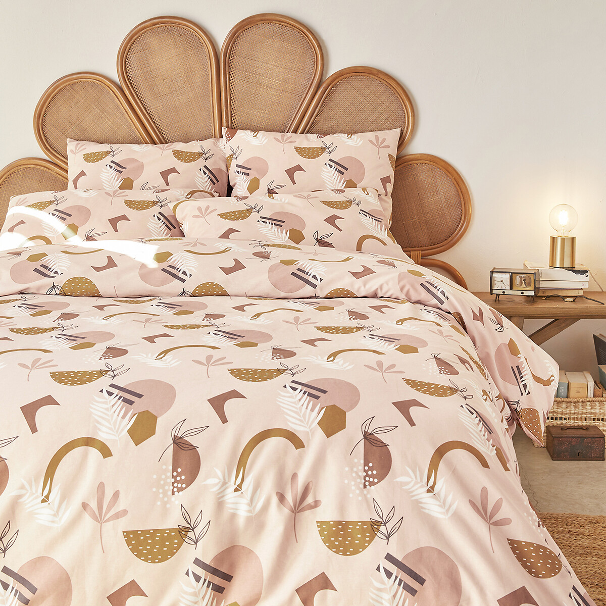 Housse de couette coton, Aurès imprimé fond nude, LA REDOUTE INTERIEURS