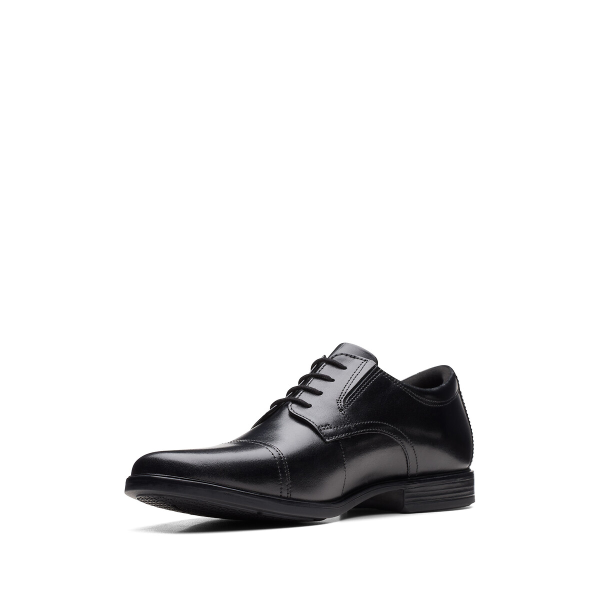 Chaussures richelieu en cuir Howard Cap noir, CLARKS