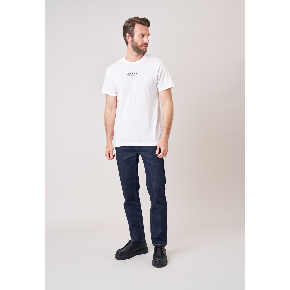 T-shirt loose homme en 100% coton imprimé pasta amore PASTA natural, DEELUXE