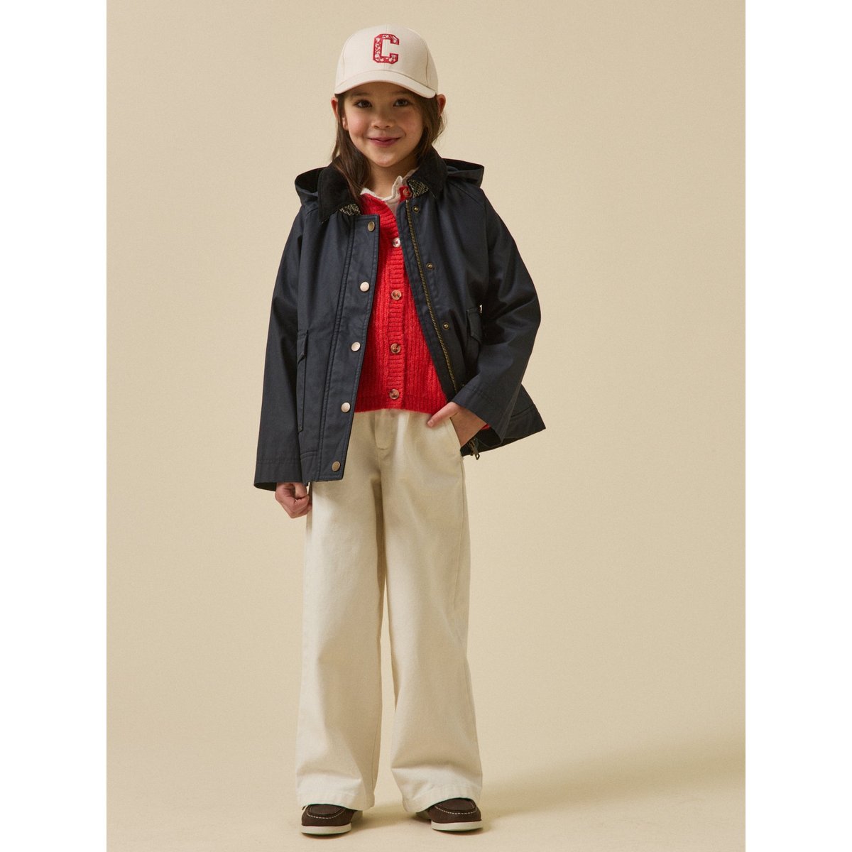 Veste en coton enduit marine, CYRILLUS