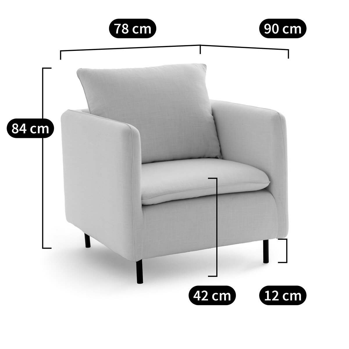 Fauteuil velours, Ivete bleu, LA REDOUTE INTERIEURS
