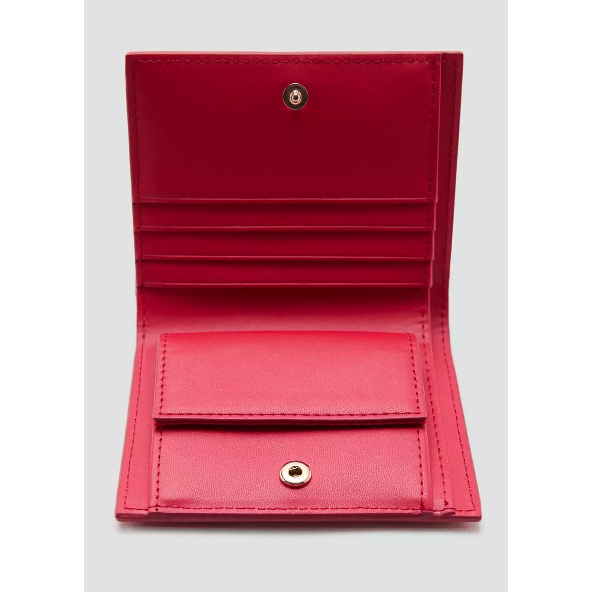 Portefeuille petit effet saffiano rouge, MANGO