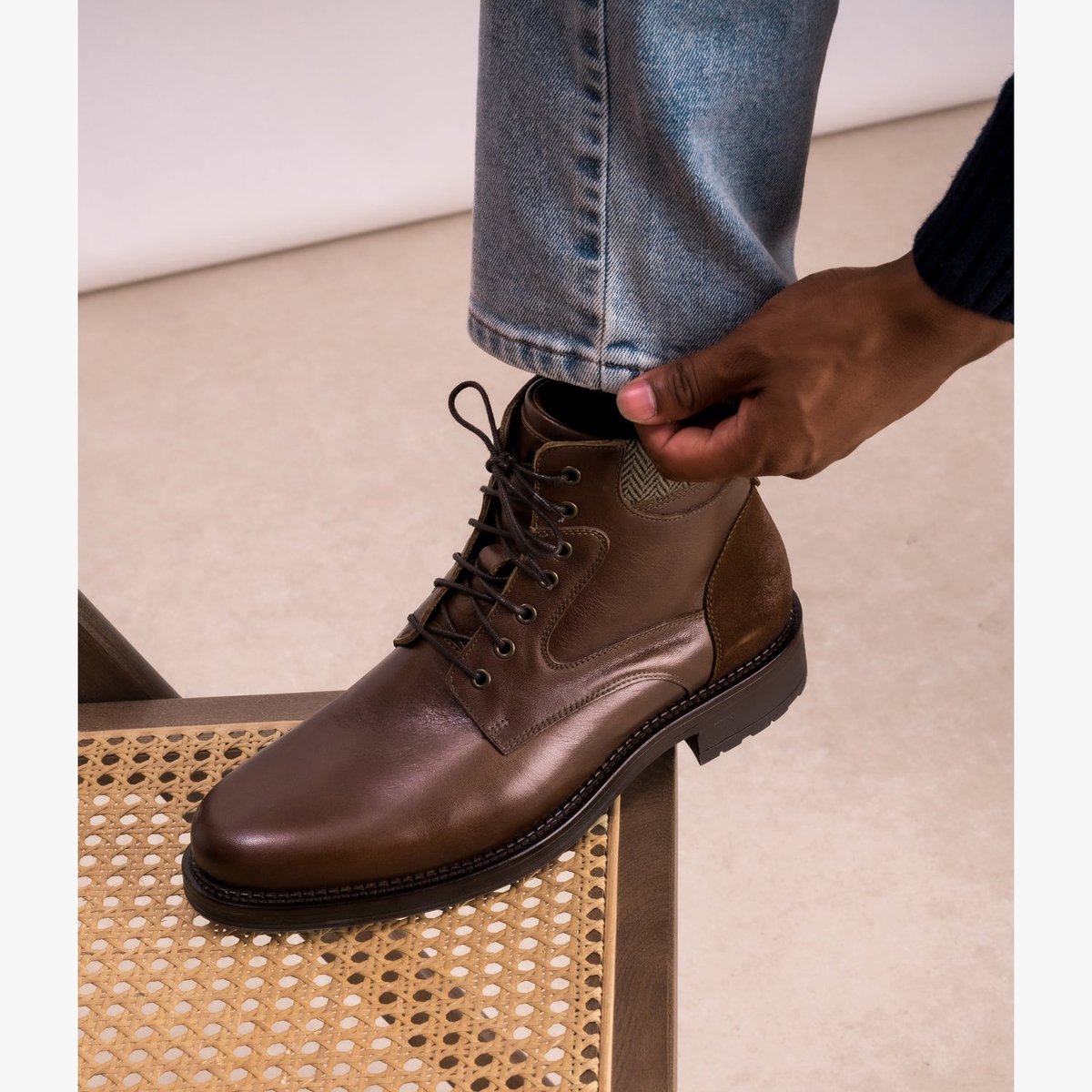 Boots À Talon en cuir GAREL cognac, BOCAGE