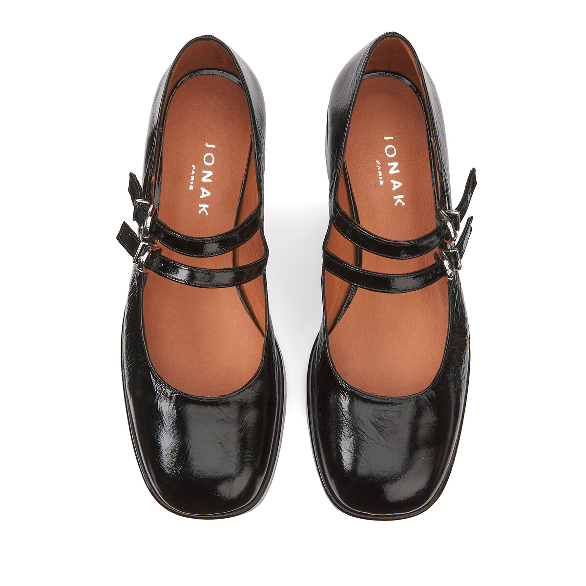 Chaussures babies cuir à talon Victoria vernis noir, JONAK