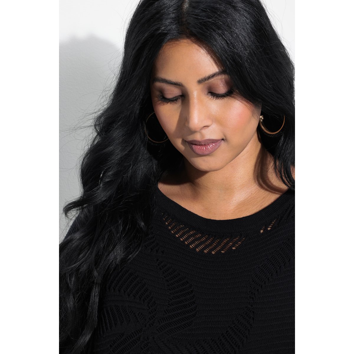 Pull encolure bateau et manches courtes. noir, ULLA POPKEN