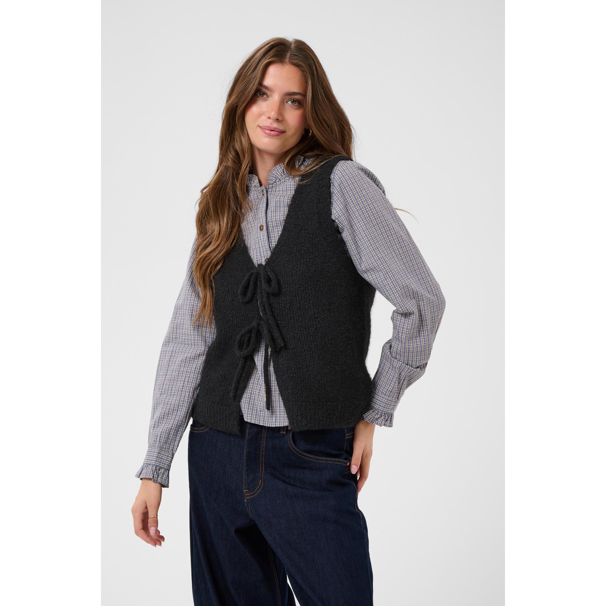 Manteau tricoté noir pitch black, CREAM
