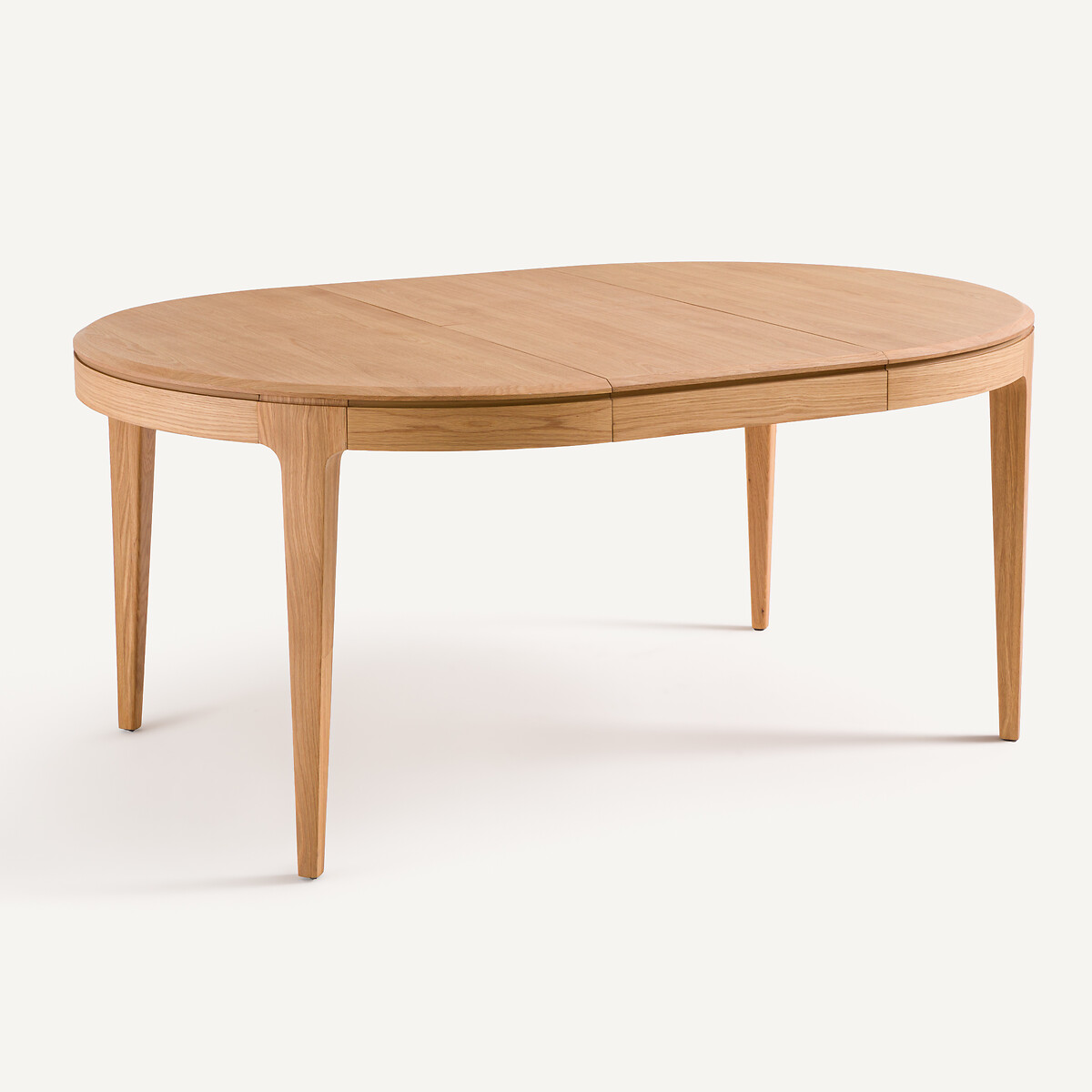 Mesa redonda extensible, en roble macizo y contrachapado, 4/8 cubiertos, SANARA roble natural, AM.PM
