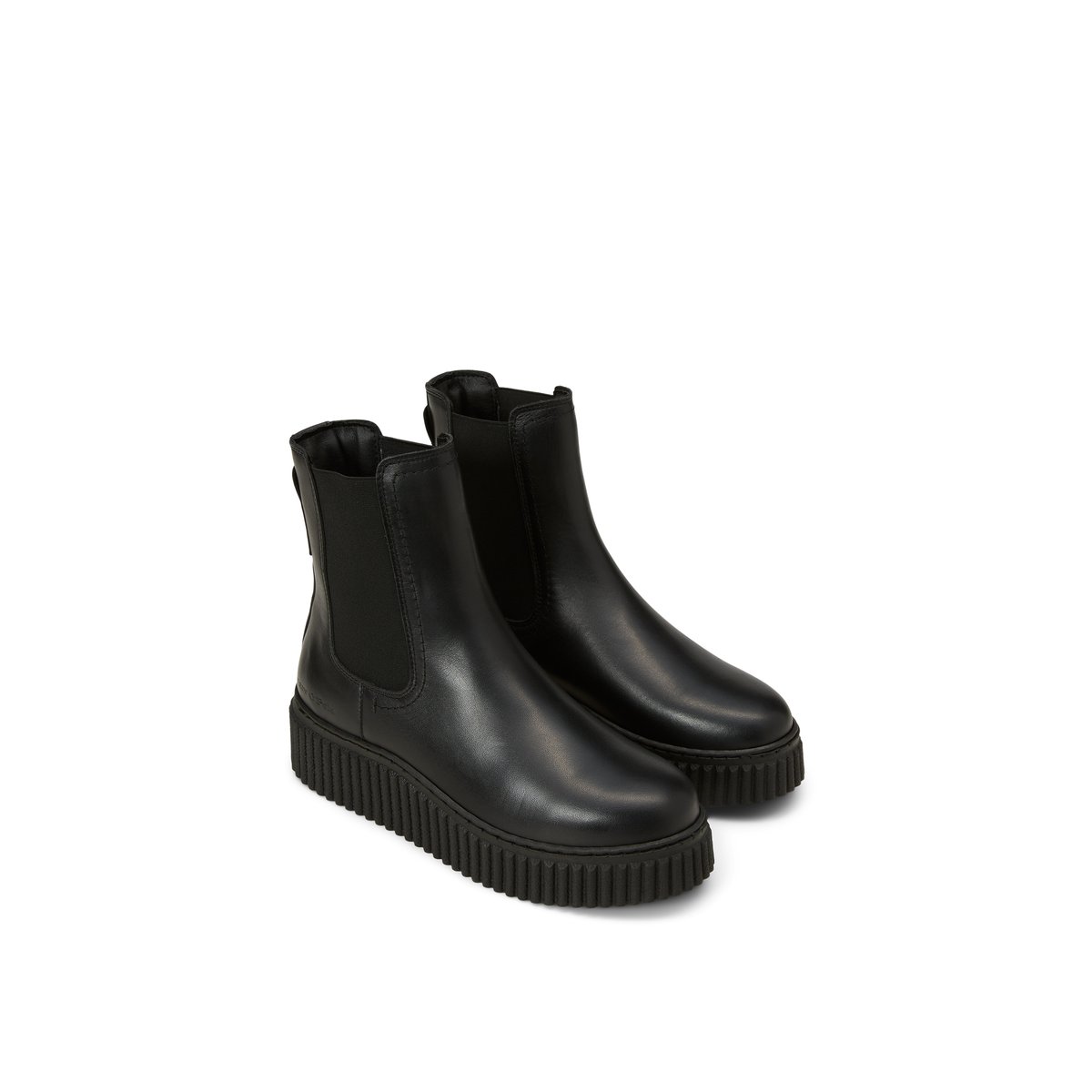 Bottines Chelsea modèle Bianca en cuir de vachette souple noir, MARC O'POLO