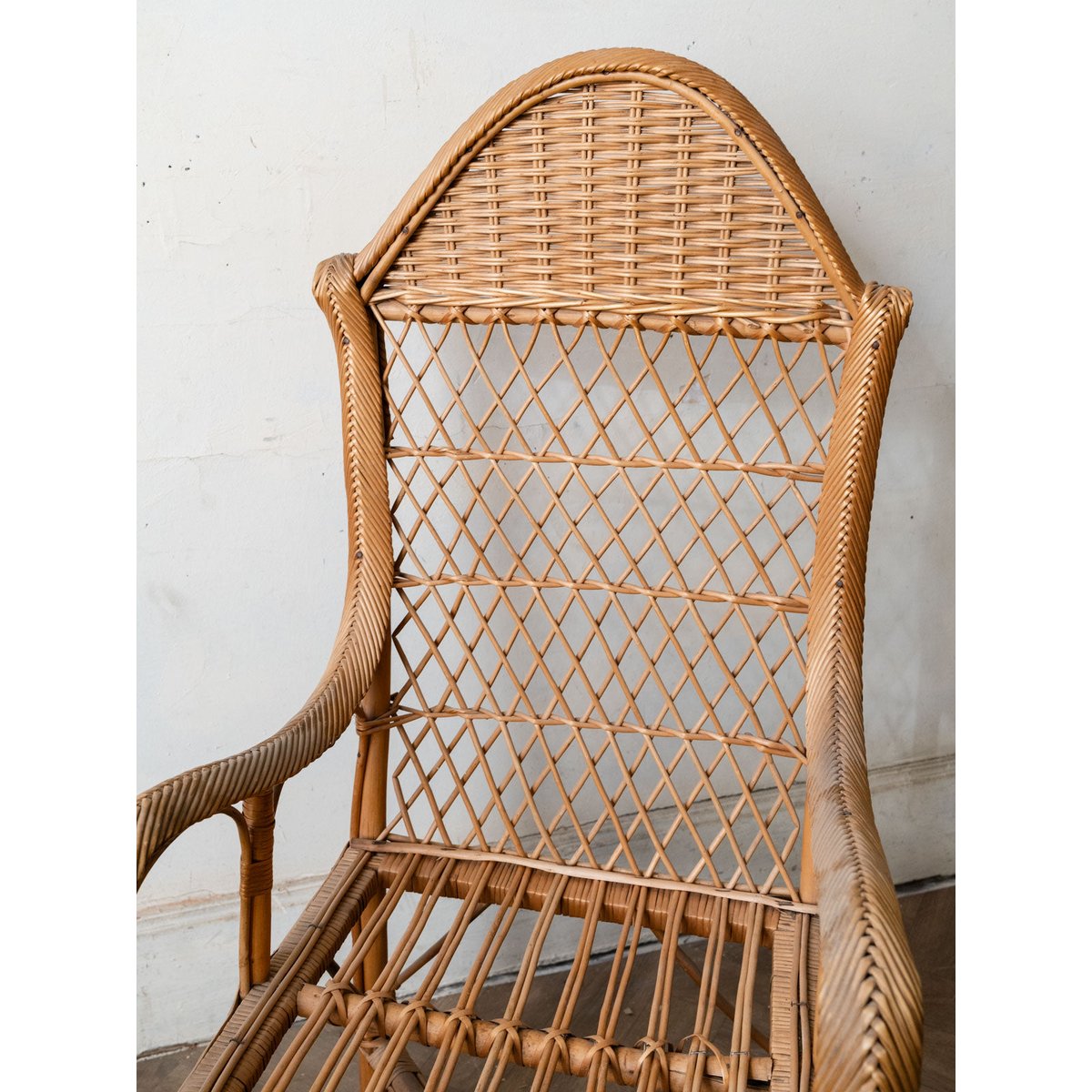 Fauteuil en rotin Ernest N°1642 - Bon état naturel, DEBONGOUT