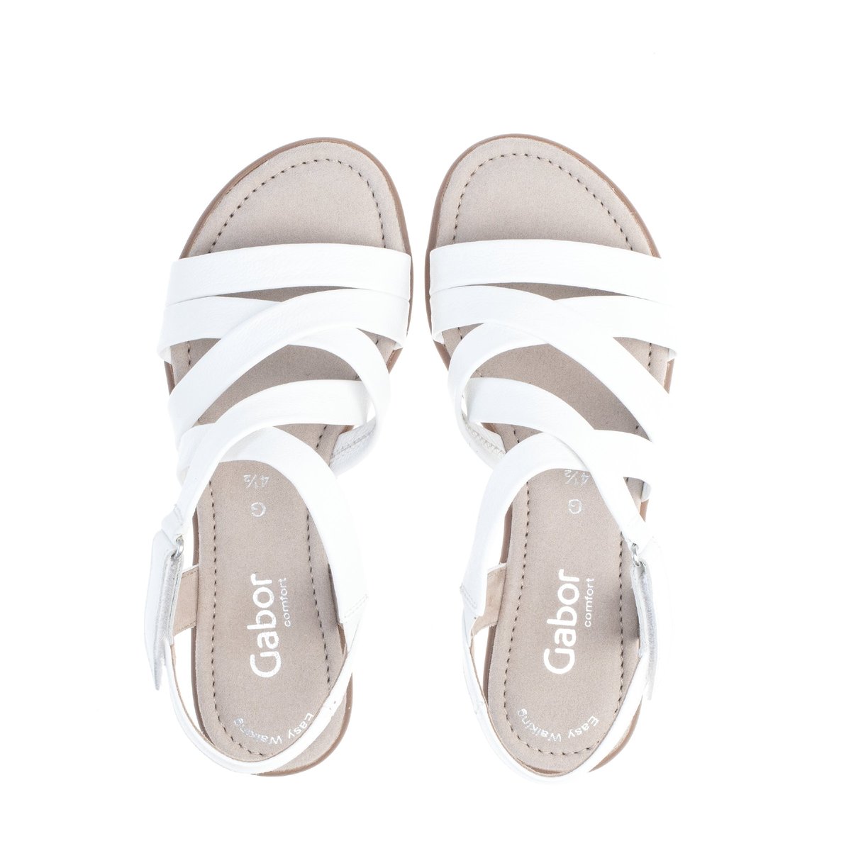 Sandales en cuir blanc, GABOR