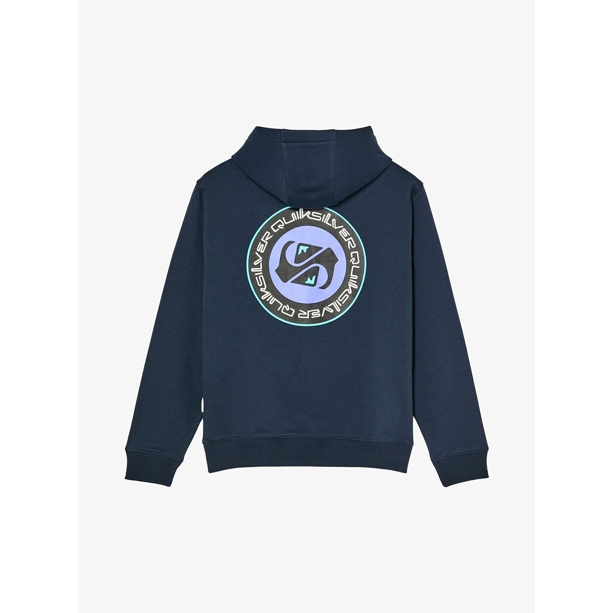 Hoodie, made from fleece, with a print on the back navy blue, QUIKSILVER