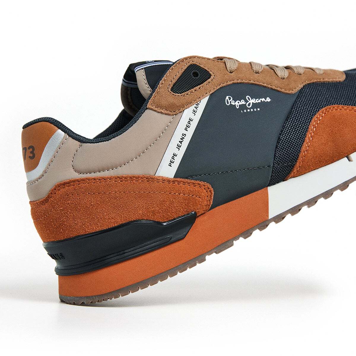 Baskets basses London Grade M orange feuille d'automne, PEPE JEANS