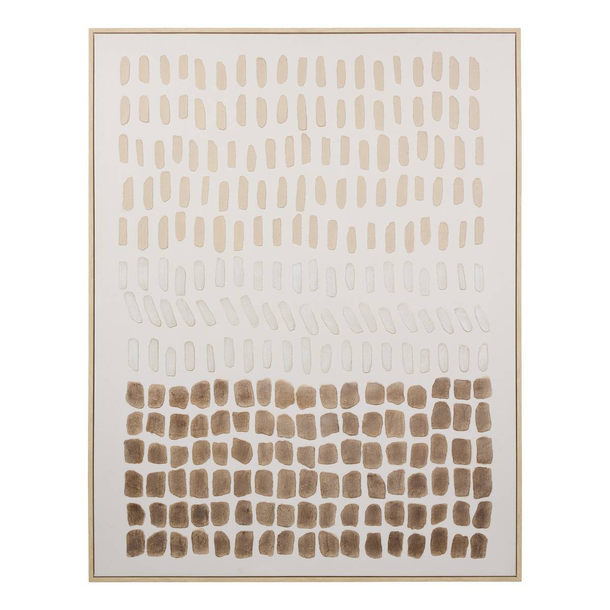 Toile 3D en lin motifs relief géométrique LYDIA blanc, ATMOSPHERA