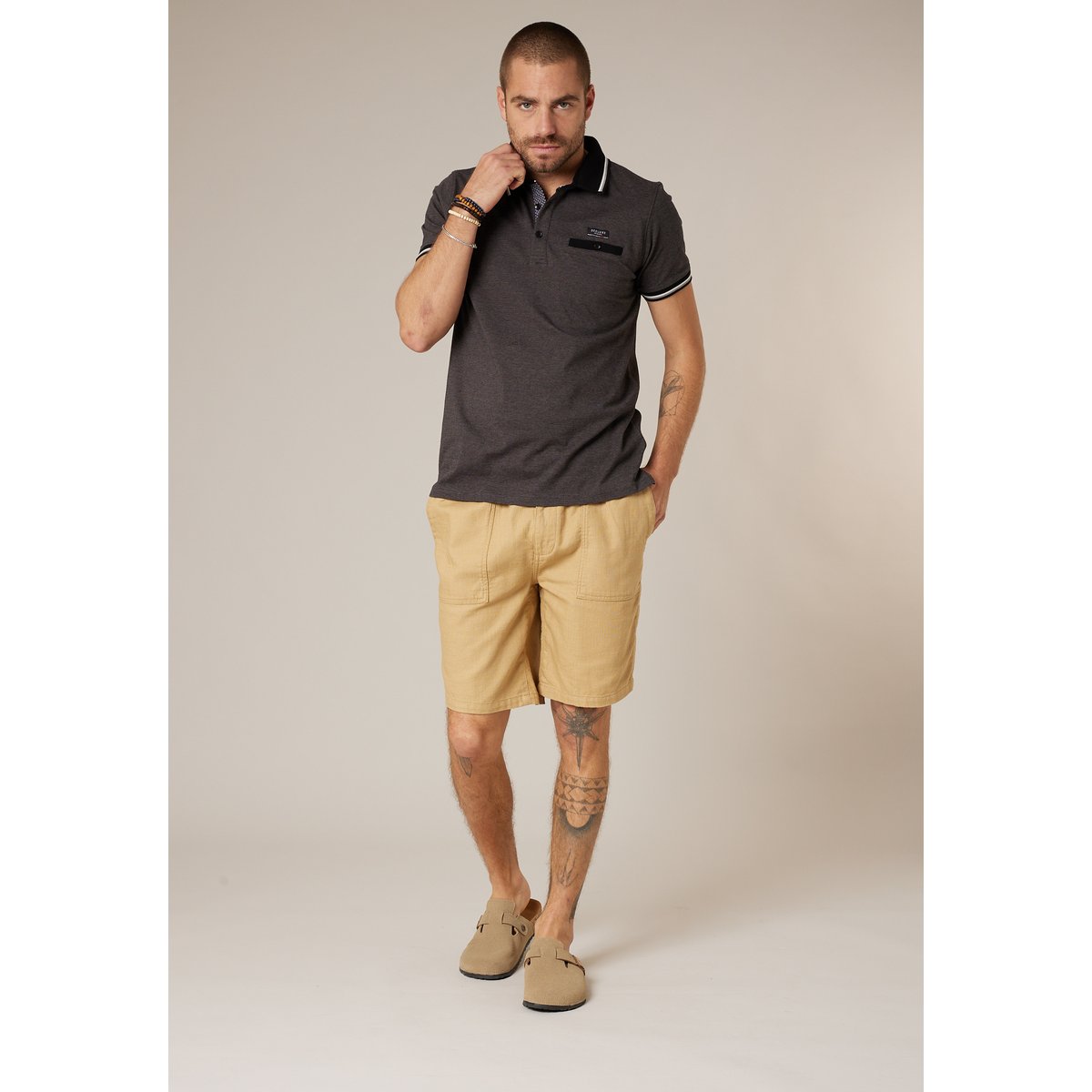 Polo homme en 100% coton DREX black, DEELUXE