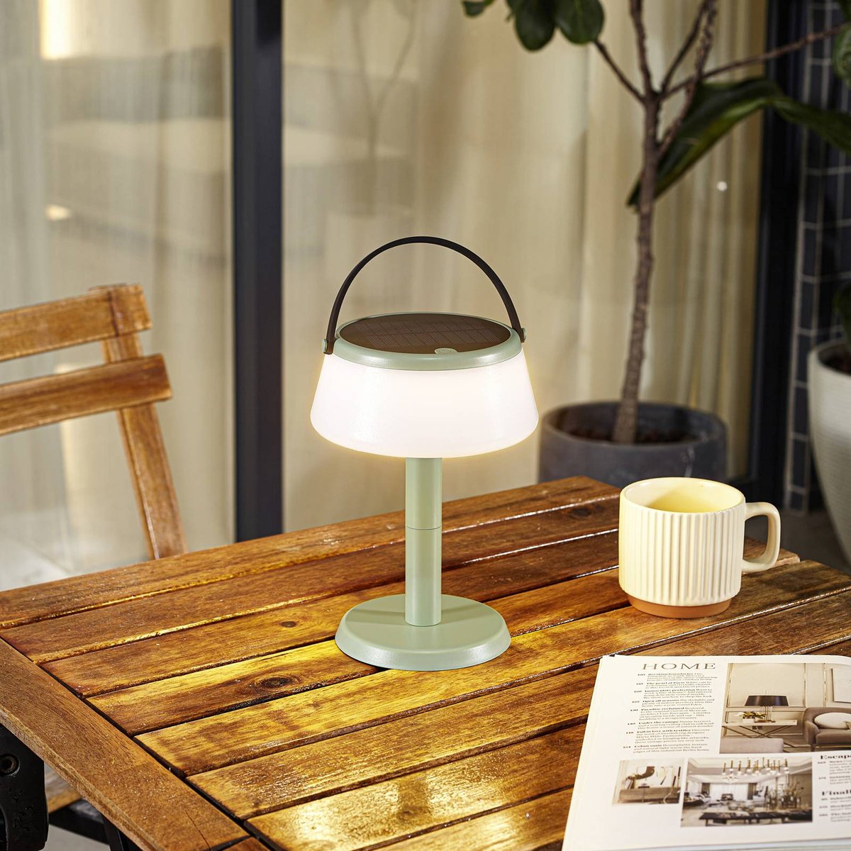 Luminaire de terrasse  moderneLED, Mikkel vert, blanc, LINDBY