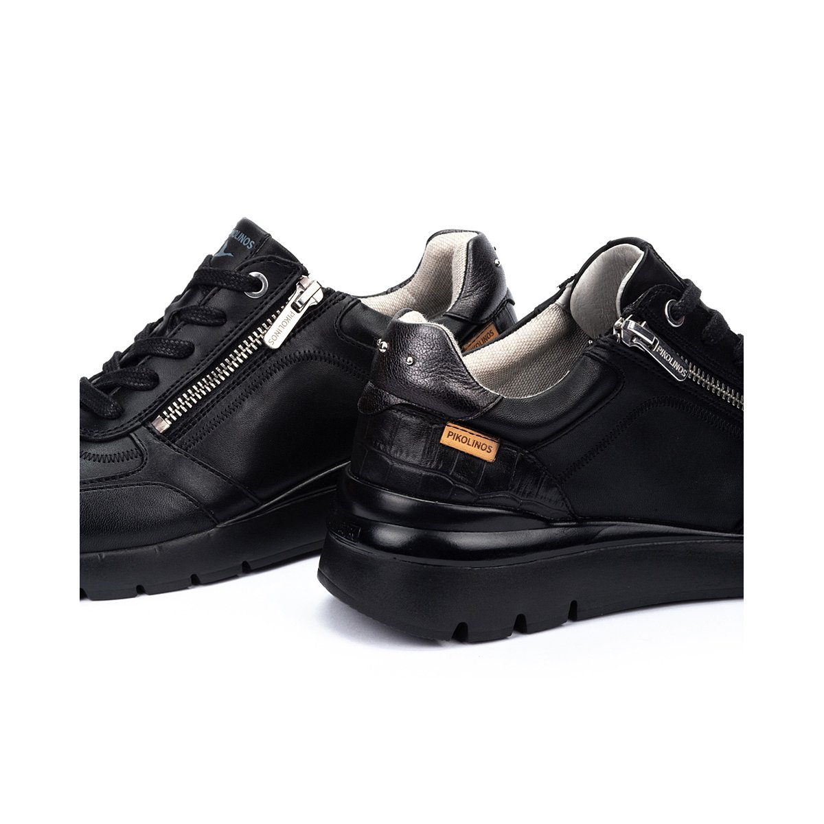 Baskets cuir Cantabria black, PIKOLINOS