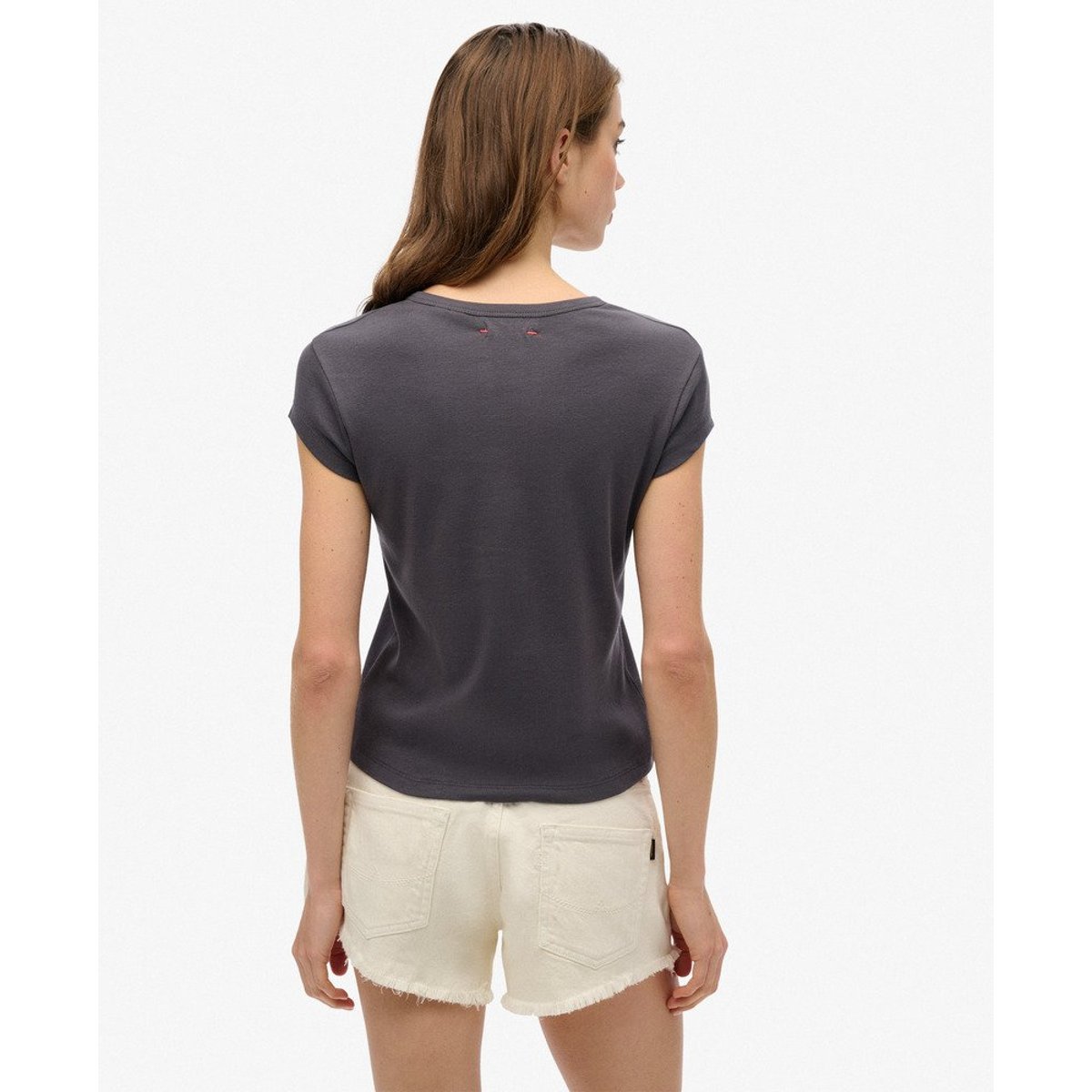 T-shirt à motif et encolure crantée Athletic Essentials anthracite, SUPERDRY