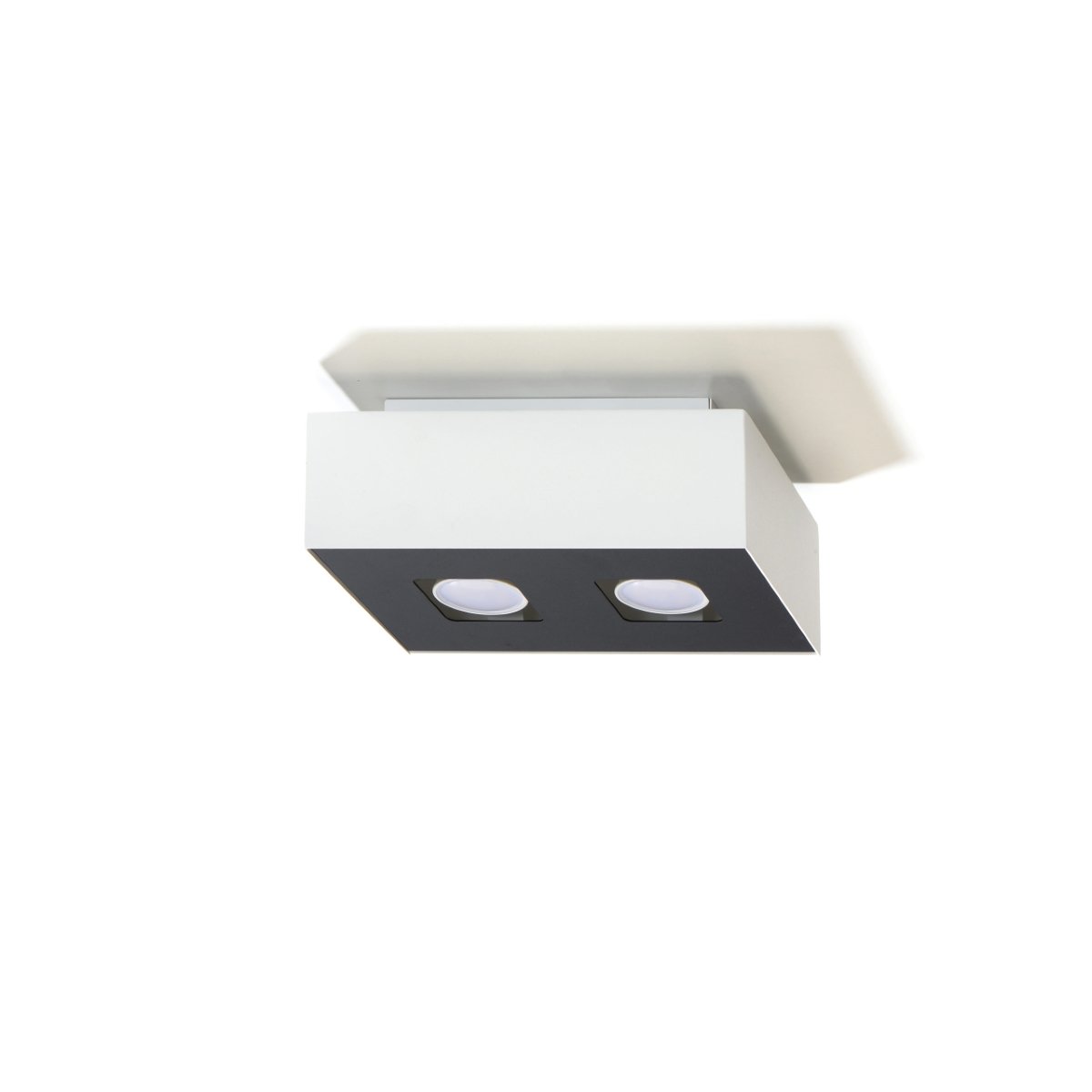 Plafonnier Acier Blanc/Noir GU10 2 Mono blanc, EDEN
