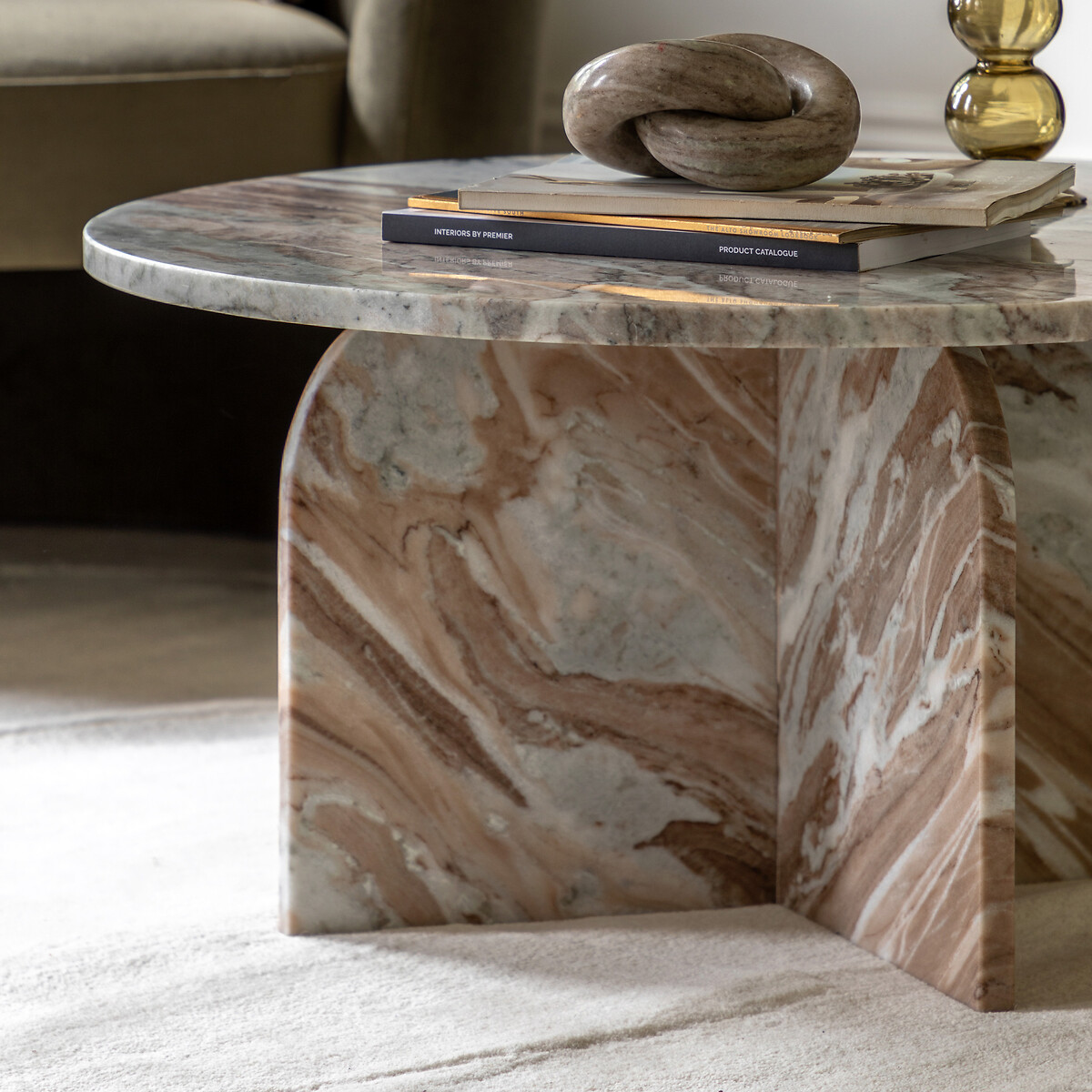 Addison Sculptural Marble Coffee Table natural, ÉDITÉ