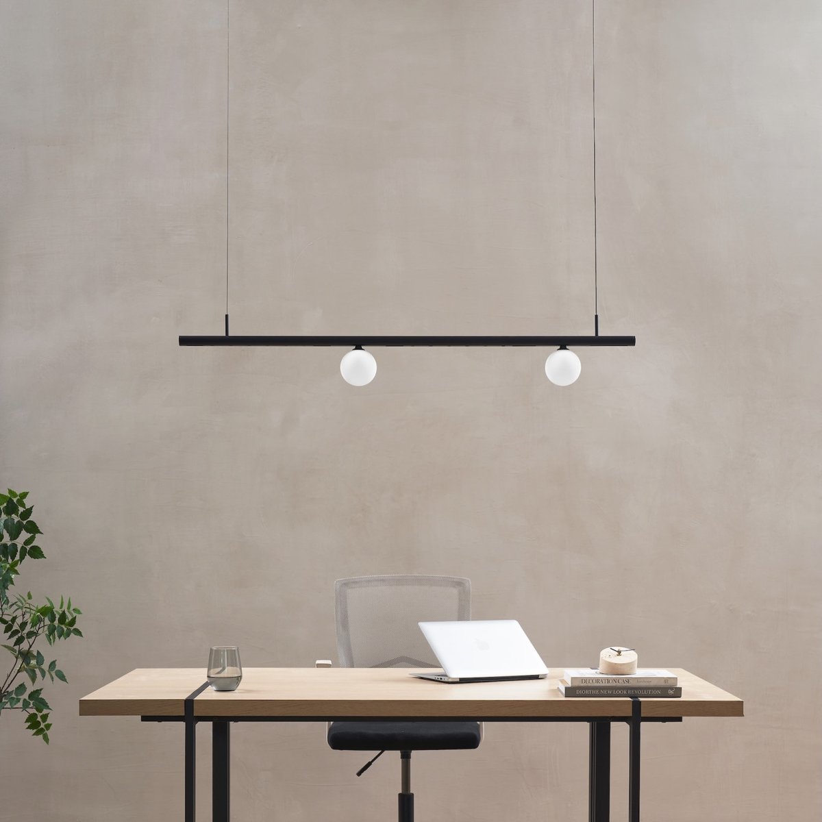 Kit suspension LED linéaire aimantée - LYNE noir et blanc, KOSILUM