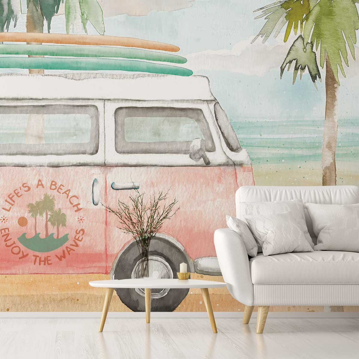 Papier peint vive le surf intissé, HEXOA