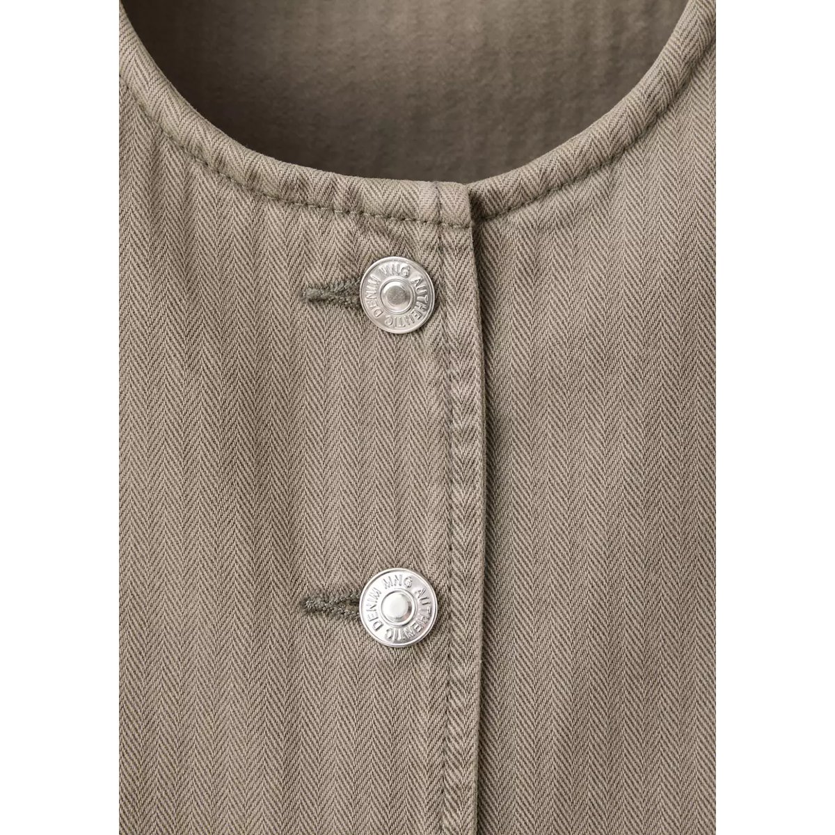 Gilet en jean rayé kaki, MANGO TEEN