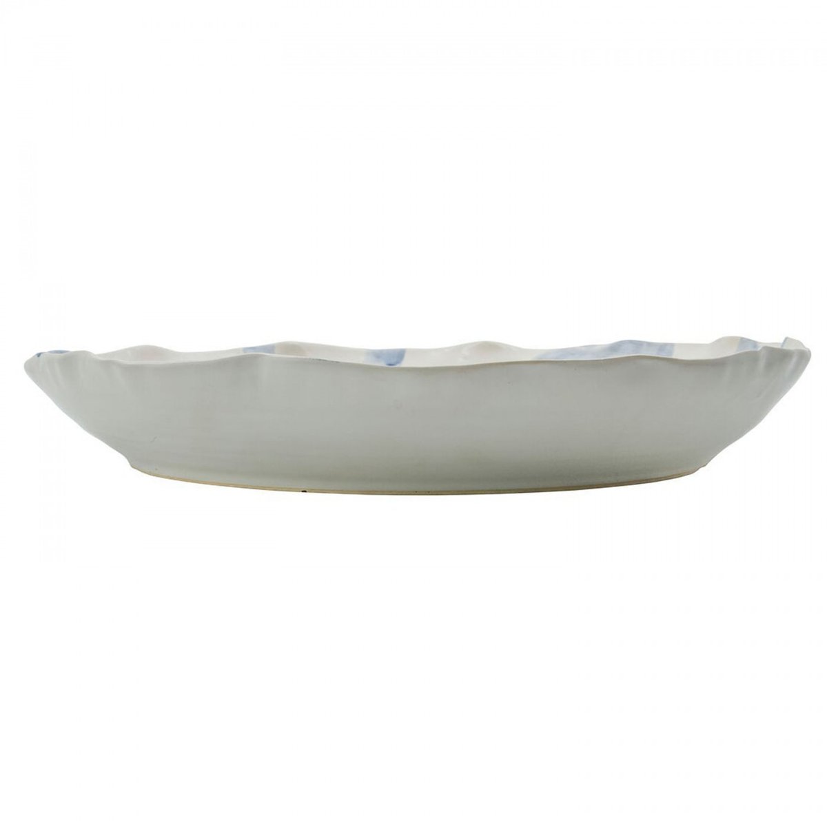 Plateau en terre cuite Isa blanc, bleu, HOUSE DOCTOR