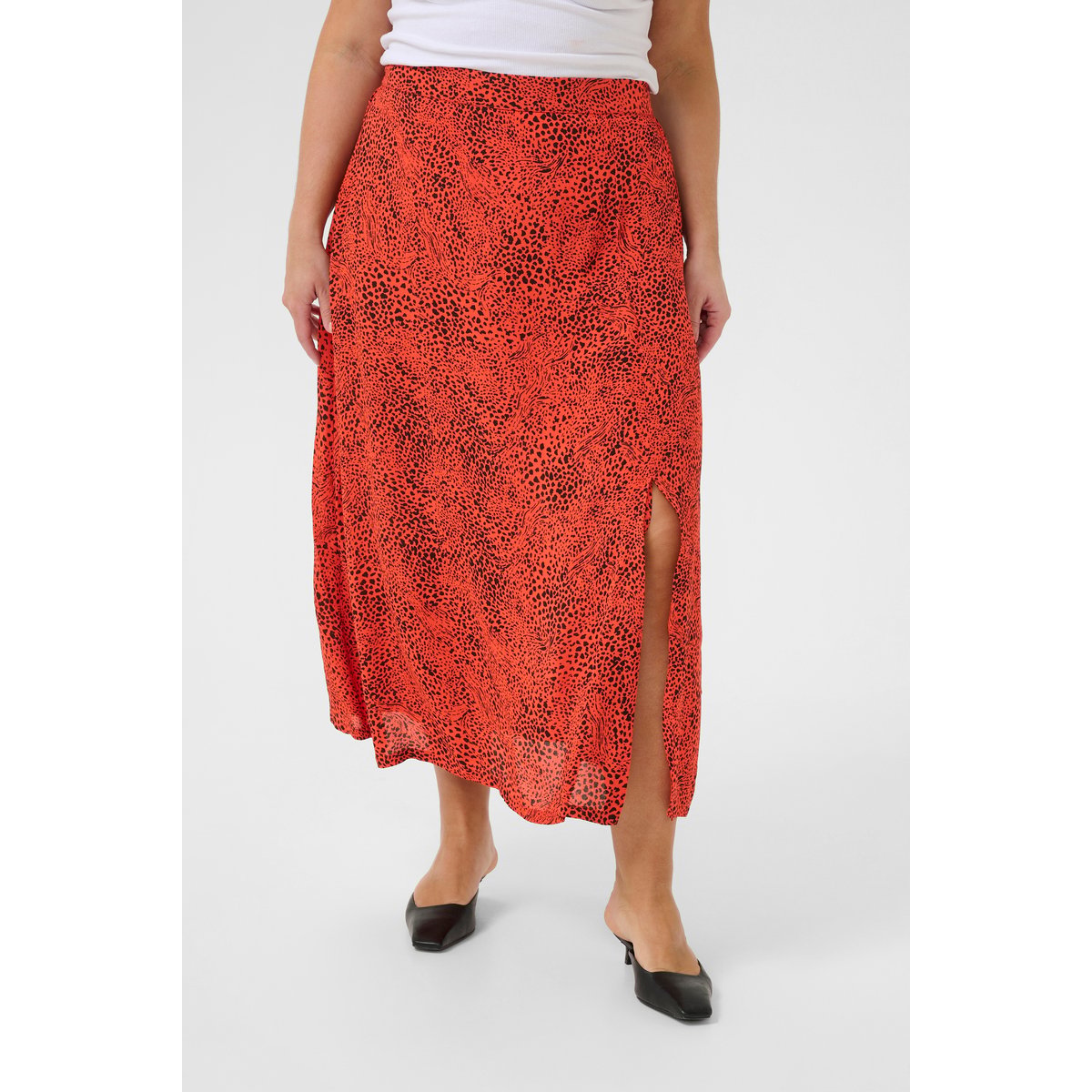 Skirt rouge grenadine graphic animal, KAFFE CURVE