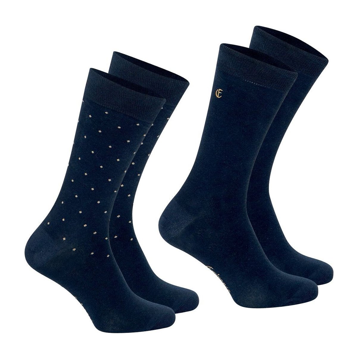 Lot de 2 paires de chaussettes mi-hautes homme Fantaisie Eminence bleu marine, EMINENCE