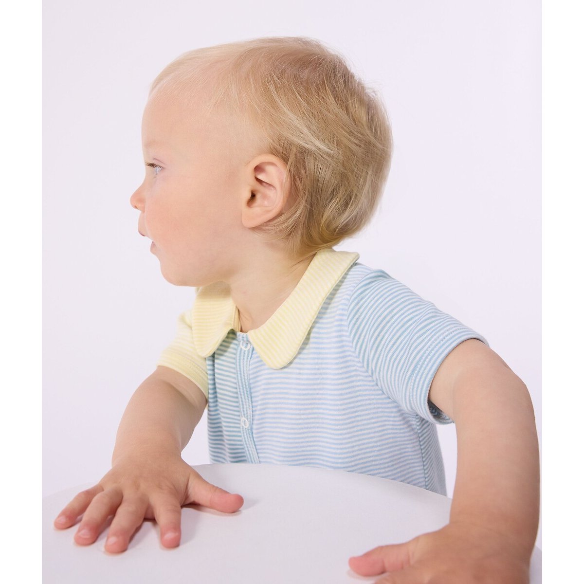 Combinaison courte, en coton, motif à rayures rayé multicolore, PETIT BATEAU
