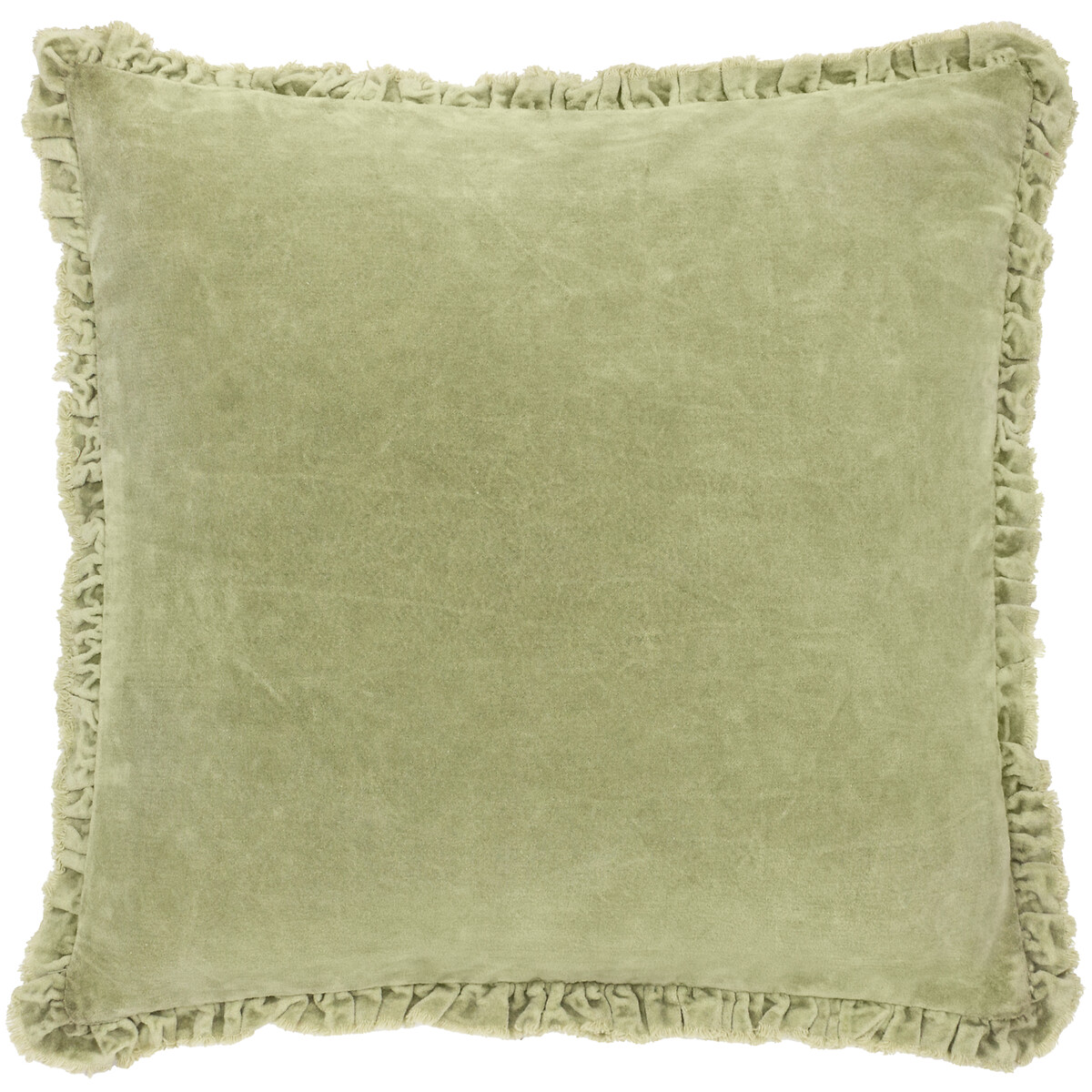 Bertie Cotton Velvet Filled Cushion sage, YARD