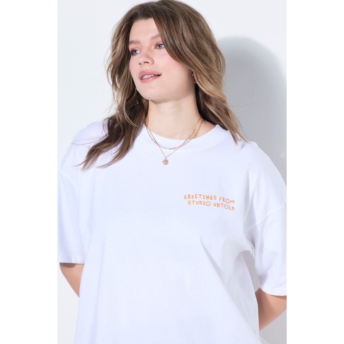 T-shirt oversize, grand imprimé XL au dos blanc neige, STUDIO UNTOLD