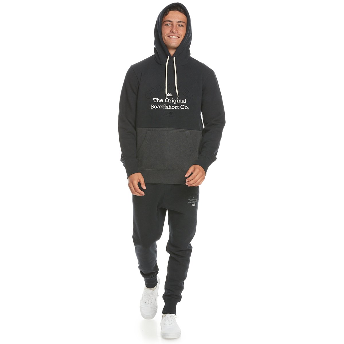 Sweat à capuche EMBOSS noir black, QUIKSILVER