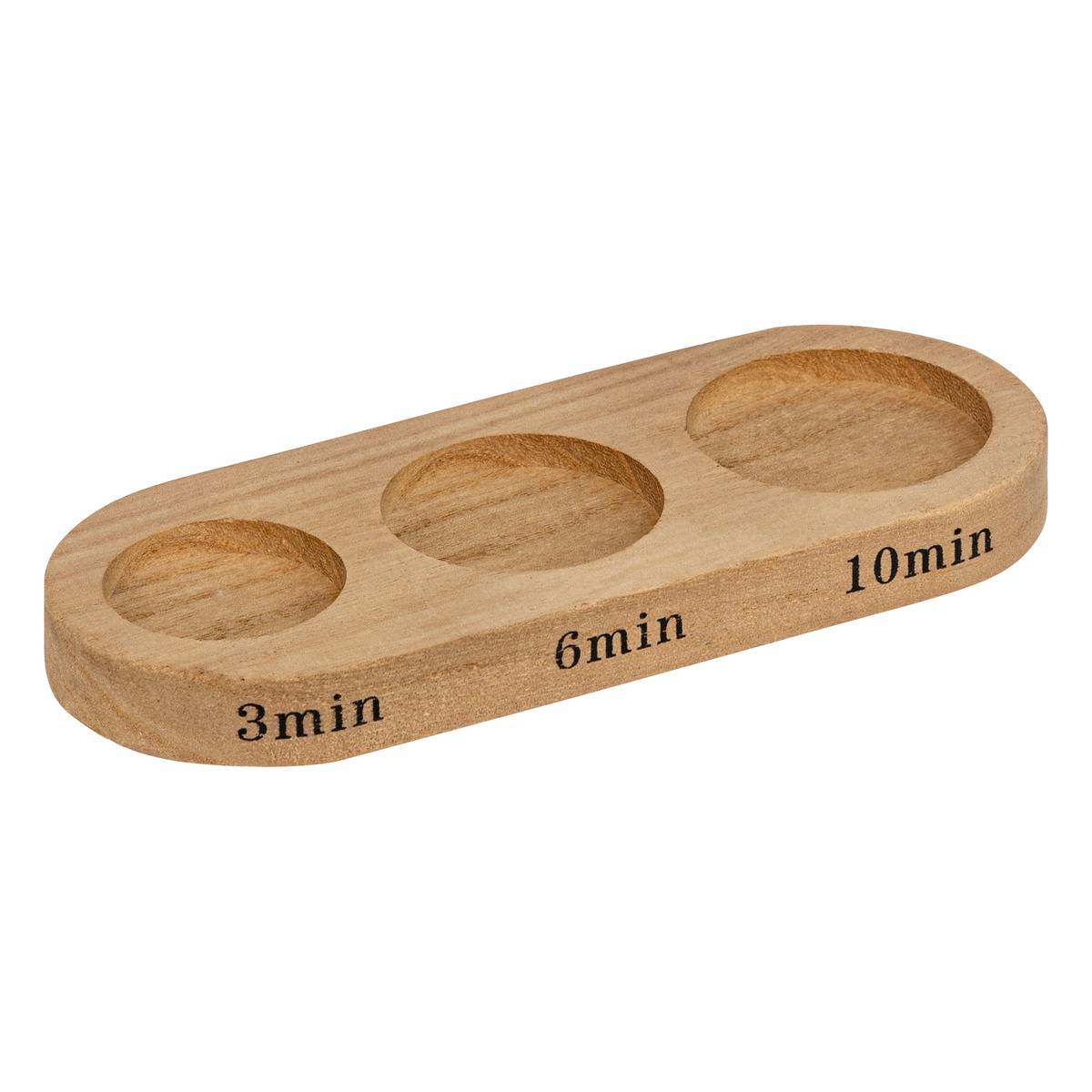 Lot de 3 sabliers avec support bois SABI multicolore, ATMOSPHERA